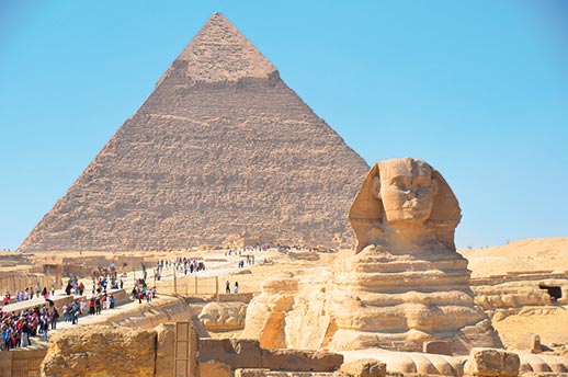 Marvel at the Sphinx and pyramids